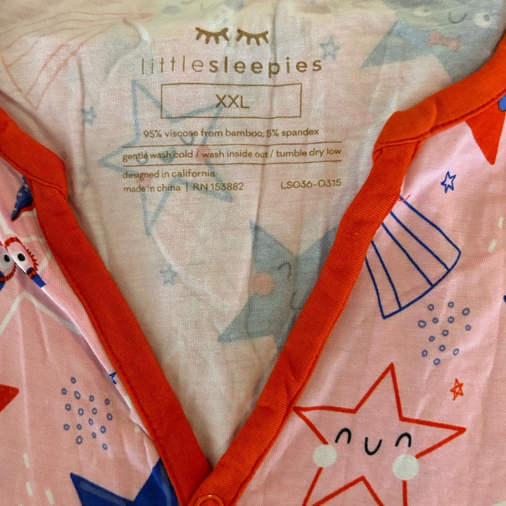 Little Sleepies Pink Stars and Stripes Shorts Pajama Set - Picture 6 of 6